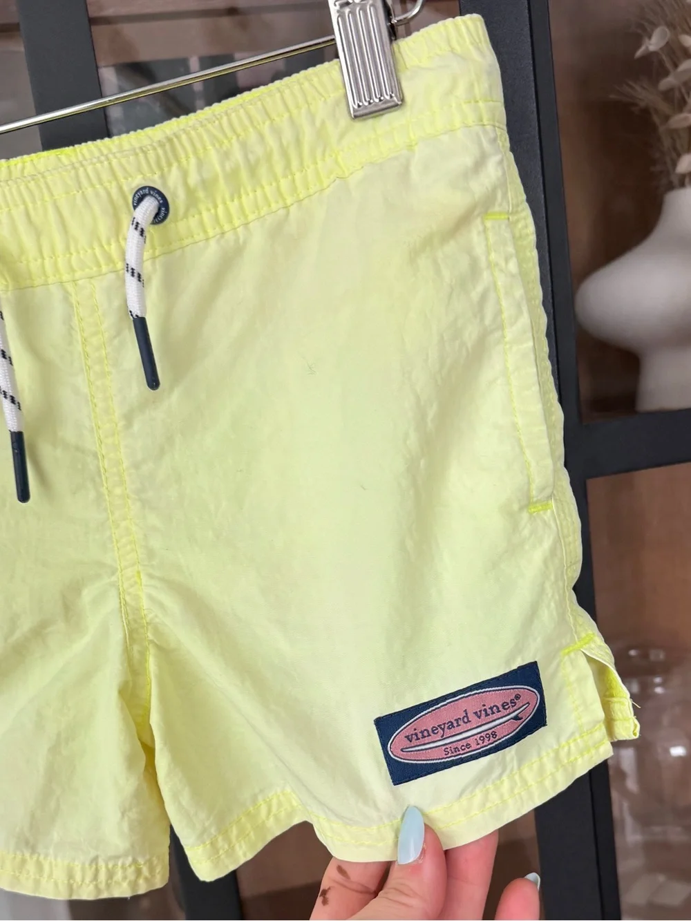 Vineyard Vines toddler boys swimming trunks neon yellow highlighter shorts